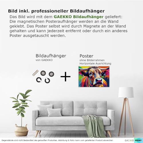 Tableau Pop Art Vache poster moderne pour relooker un mur blanc vide - 3