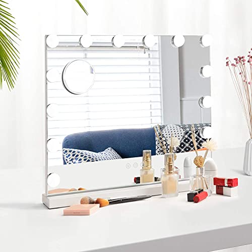 Dripex Specchio da Trucco con Luci, 50x42cm