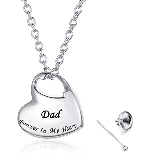 YOUFENG Forever in My Heart Cremation Jewelry Love Heart Urn Necklaces for Ashes Stainless Steel Pendant Keepsake Ashes Jewelry