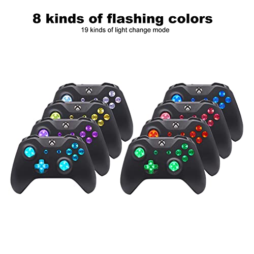 Image of Hilitand Multi Luminated Thumbsticks D pad ABXY Start Back 8 19 Modes LED LED Kit for ONE S Controller, Controller NOT Included