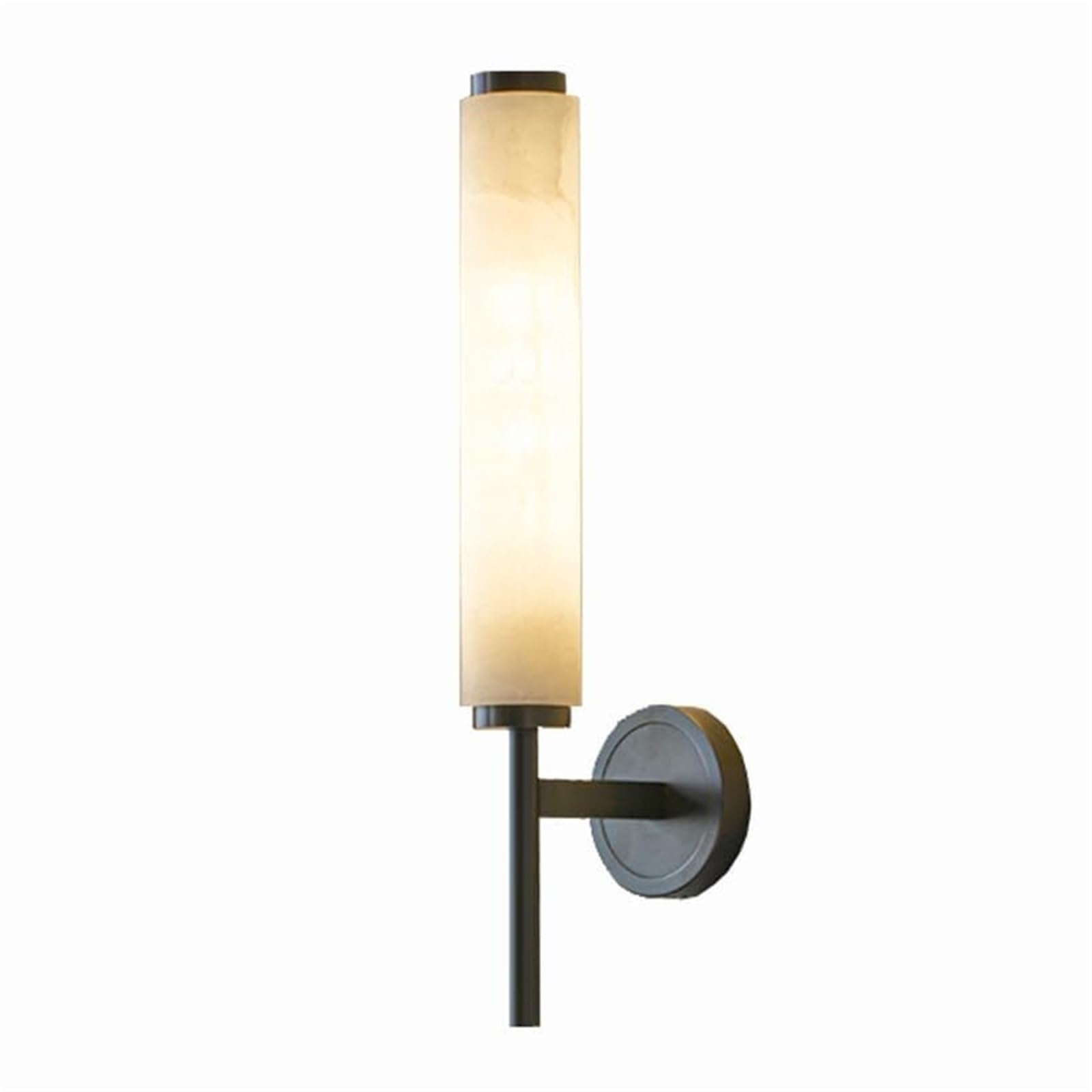 SXSCARKX Alabaster Wall Sconce, Modern 18.5" Marble Lamp, Bathroom Vanity Light Fixtures, Brushed Brass Lamp for Bedroom Mirror Living Room Bedside(Dark)