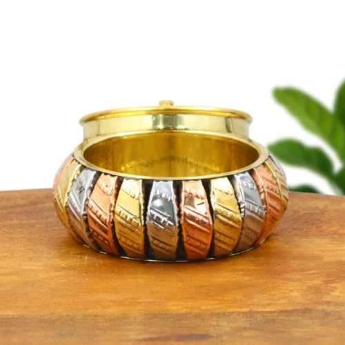 Image of INTERNATIONAL GIFT Aluminium Dual Jar Set with Tray & Acrylic Lids - Dry Fruit & Mukhwas Server in Velvet Gift Box for Festive Gifting