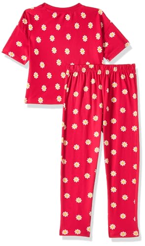 Image of T2F Girls Cotton Printed Oversized Fit Crop Top and Pant Pajama Set