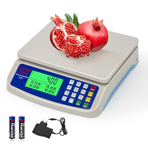 Báscula de Cocina Digital 30kg/ 66lb balanza cocina Alimentos profesional Pantalla LCD Grande Bascula cocina con PCS Función y Tara peso cocina 5 Unidades G KG OZ LB ML Para Repostería Pesaje cocción