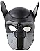 YiQin RWSX Hundemaske, Weiche Latex Petplay Hundemaske mit Ohren Welpenmaske Hunde Masken, Abnehmbarer Mund, Geeignet für Halloween, Urlaubsparty (Large, Gray)