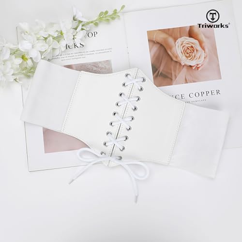 Corset Belt for Women, Lace Up Elastic Waist Belt,Tied Waspie Corset Belts for Women Halloween Costume3