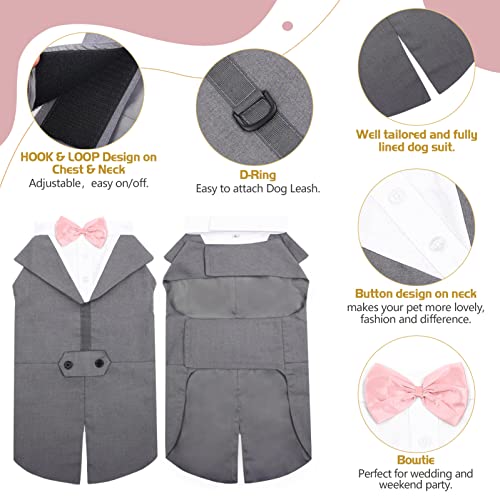 Hund Kleidung Tuxedo, Haustier Mantel Formale Hochzeit Verkleidungen & Kostüme für Hunde Chihuahua Kostüm Formelles Hunde-Smoking(Grau, S)