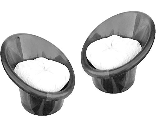 Image of Plastic Arm Tub Chairs with Complimentary Cushions (Silver , Black) - Set of 04