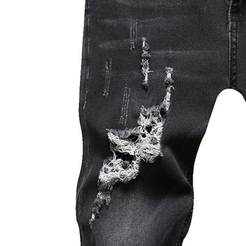 Jean slim destroyed bleu avec fermeture éclair et denim déchiré - 5