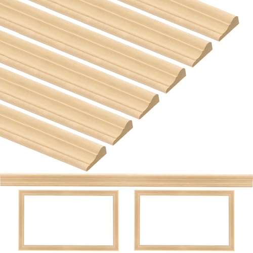 Cinnvoice 12 Pcs Wall Molding Trim, Split Wood Slats Mouldings