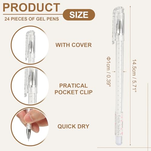 PATIKIL Bolígrafos de Gel 0.5mm Negro 24 unidades miniatura 2
