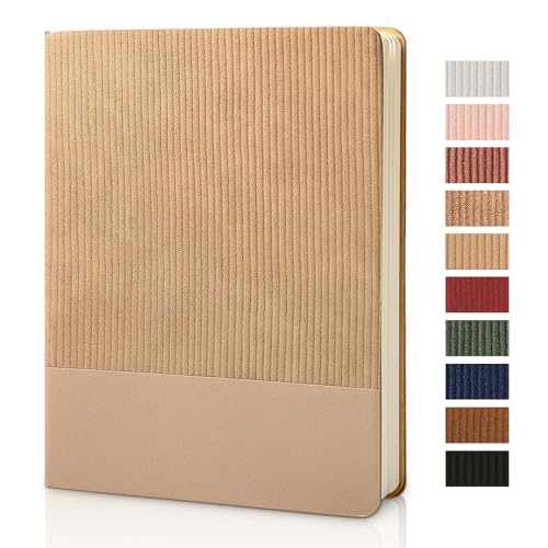 Image of Lined Journal Notebook for Work College Ruled Note Book7.2 inch x 9.6 inch B5 PU Leather Daily Journaling 160 Pages for Women Men Writing Home School Supplies Business (Khaki)