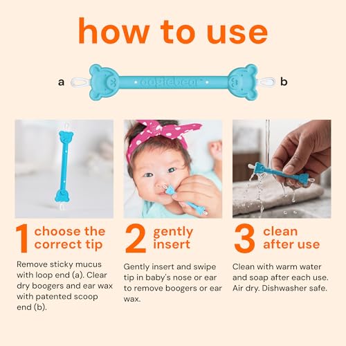 Image of oogiebear Baby Nose Cleaner & Ear Wax Removal Tool - Safe Booger & Earwax Removal for Newborns, Infants, Toddlers - Dual-Ended - Essential Baby Stuff