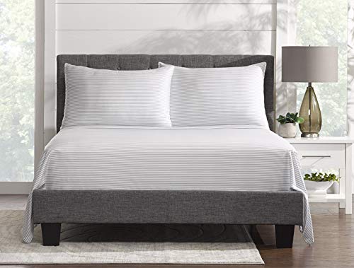 Image of Pure Bamboo Full Sheets, Genuine 100% Organic Viscose Derived from Bamboo Bed Sheet Set, Luxuriously Soft & Cooling, Double Stitching, 2 Year Quality Promise (Full, Stripes)