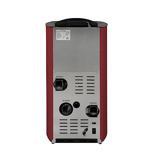 STUFE A PELLET ITALIA Siberia Aria New 18 KW Doppel Kanalisieren WiFi | Pelletöfen Effizienz 91% Heizt 180m² Autonomie 30 Std Programmierbar WiFi- Steuerung 5 Kräfte 24 Monate Garantie Rot-6