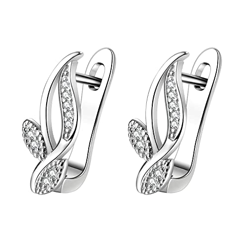 Boucles d'oreilles de cerceau or 14k légères anti-allergie avec moissanite ronde brillante