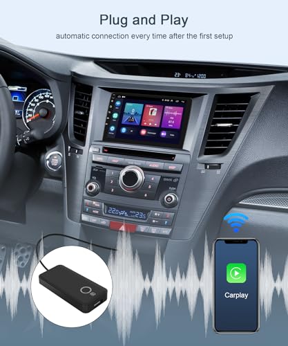 Adaptador Carplay sem fio para iPhone, converte dongle Carplay com fio para controle sem fio Plug &