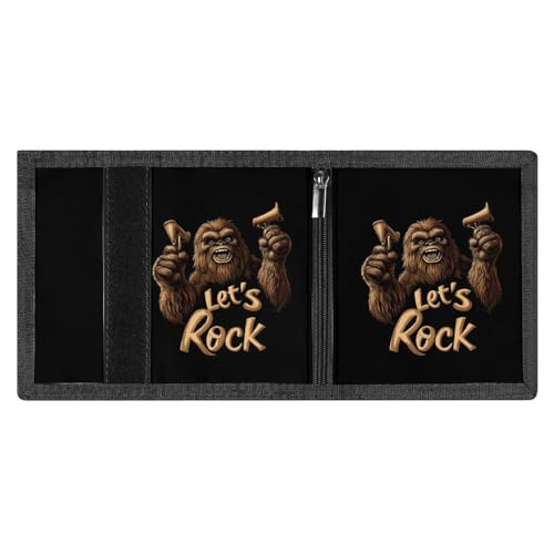 Bigfoot Let's Rock Trifold Wallets Lightweight RFID Blocking Wallet Credit Card Holder Custom Gifts for Men Women4