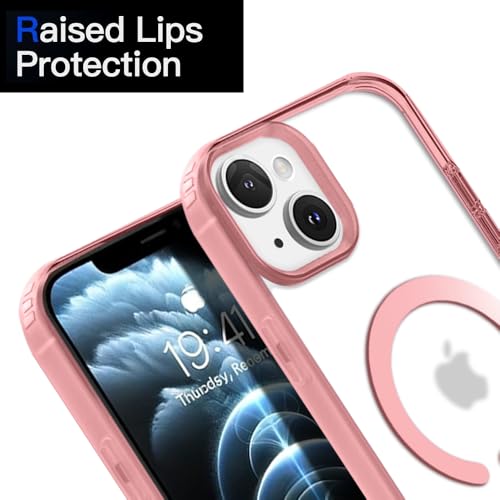 Image of KARWAN️ Hybrid Transparent iPhone 15 Back Cover Case Compatibe with Mag-Safe | Shockproof Design |Camera Protection Bump | Transparent Back Cover Case for iPhone 15 (PC, TPU | Pink