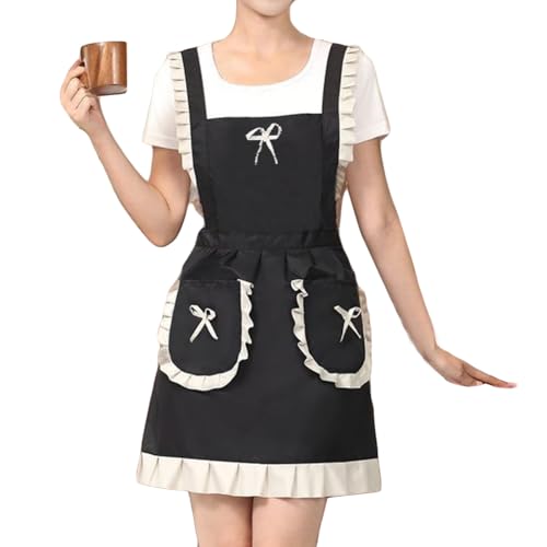 Oyccen Grembiule da Cucina Donna Grembiuli Chef con Tasche Grembiule da Lavoro per Cucina, Ristorante, Caffè, Giardinaggio