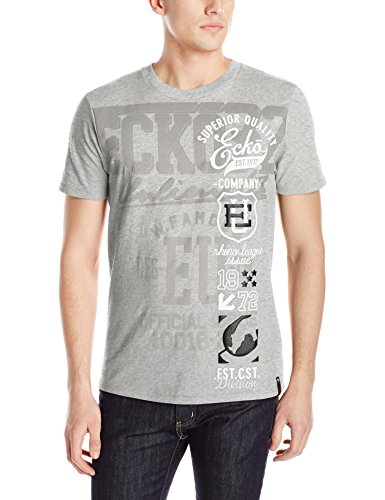Ecko UNLTD Men's Strong Side Short Sleeve Printed T-Shirt, Gray Heather, Large