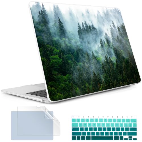 May Chen Compatible with New MacBook Air 13 inch Case 2021, 2020 2019 2018 Release Model: M1 A2337 A2179 A1932, Plastic Matte Hard Shell Case Cover for Mabook Air 13 inch with Retina Dispaly, Forest