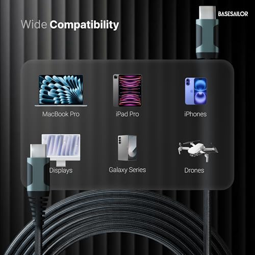 Image of Ofuca 240W C to C Cable, Fast Charging, 40Gbps Data Transfer & 8K Video, Compatible with iPhone, Samsung & USB-C Devices BY HOMEMO