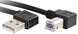 C2G USB Cable, USB A to B Cable, Right Angle USB Cable, USB 2.0 Cable, 3.3 Feet (1 Meters), Black, Cables to Go 28109