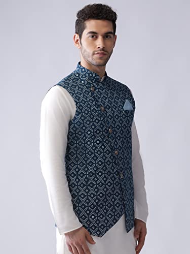 Image of KISAH Men's Jacket - Printed Cotton - Indian Wedding Outfit for Men - Ideal for Weddings and Festivals