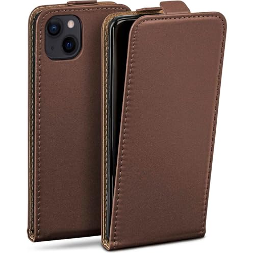 Housse iPhone 15 Plus en cuir vegan marron pour le bureau