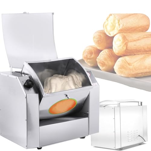 Amasadora Comercial Con Temporizador Mezclador Alimentos Eléctrico Cocina,Máquina Mezcladora De Masa Acero Inoxidable,Giratorio 90°,Para Hacer Pizza De Pasta,7kg