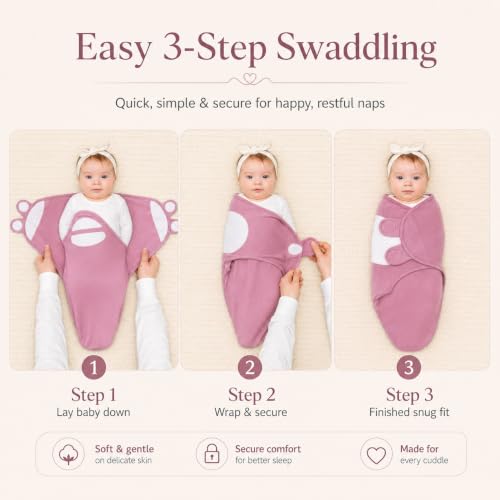 Image of Swaddle Blanket Boy Girl, 4 Pack Small-Medium Size Newborn Swaddles 0-3 Month, Infant Adjustable Swaddling Sleep Sack