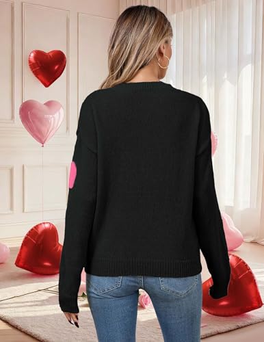 Image of Libsorge Womens Valentine Heart Sweater 2026 Valentines Day Trendy Cute Oversized Long Sleeve Pullover Sweaters