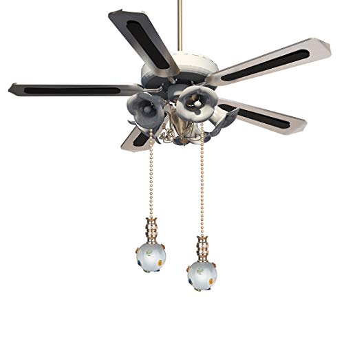 Image of Ceiling Fan Pull Chain, Fan Pulls Set with Connector, 2 Pack Crystal Colorful Point Fan Pull Extension for Light Fan Chain