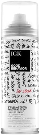 IGK Good Behavior Spirulina Protein Smoothing Spray, Heat Protectant, 5.6Oz