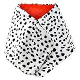 Halloween Women Costume Scarf 1920s Black and White Dot Shawl Faux Fur Collar for Fancy Dress Cosplay Costume Accessories