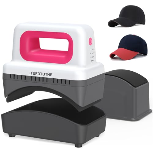 ITEFDTUTNE Hat Press Machine, Mini Hat Heat Press Machine with 4...