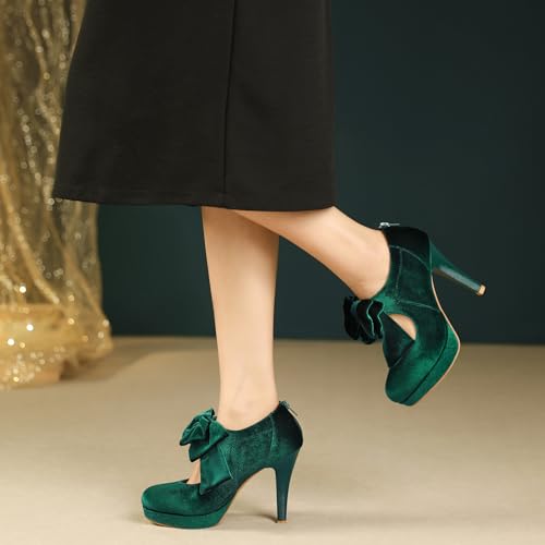 Image of Mostrin Fashion Vintage Womens Small Bowtie Platform Pumps Ladies Sexy High Heeled Shoes