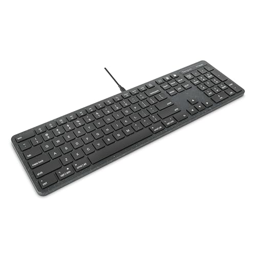 Targus - Teclado EcoSmart con cable de tamaño completo de 104 teclas, clics silenciosos, conectividad instantánea con compatibilidad universal (AKB874US)