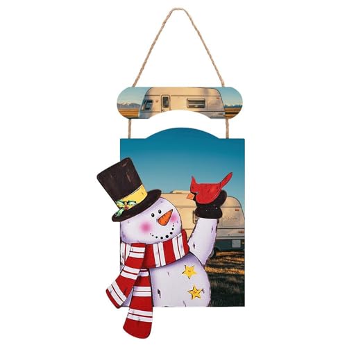 Image en bois à suspendre bonhomme de neige de Noël : idée cadeau déco d'hiver idéale
