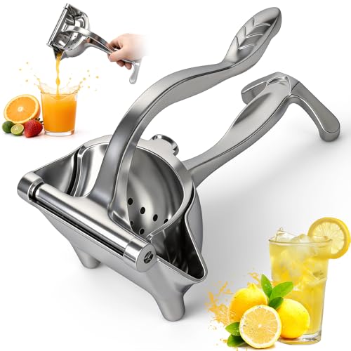 Nisuez Heavy Duty Manual Fruit Juicer Press, 2026 Upgrade Lemon Juicer Hand Press with Large Capacity, Ergonomic Grip, Detachable Aluminum Alloy Juice Extractor, Orange Citrus Pomegranate Grapefruit