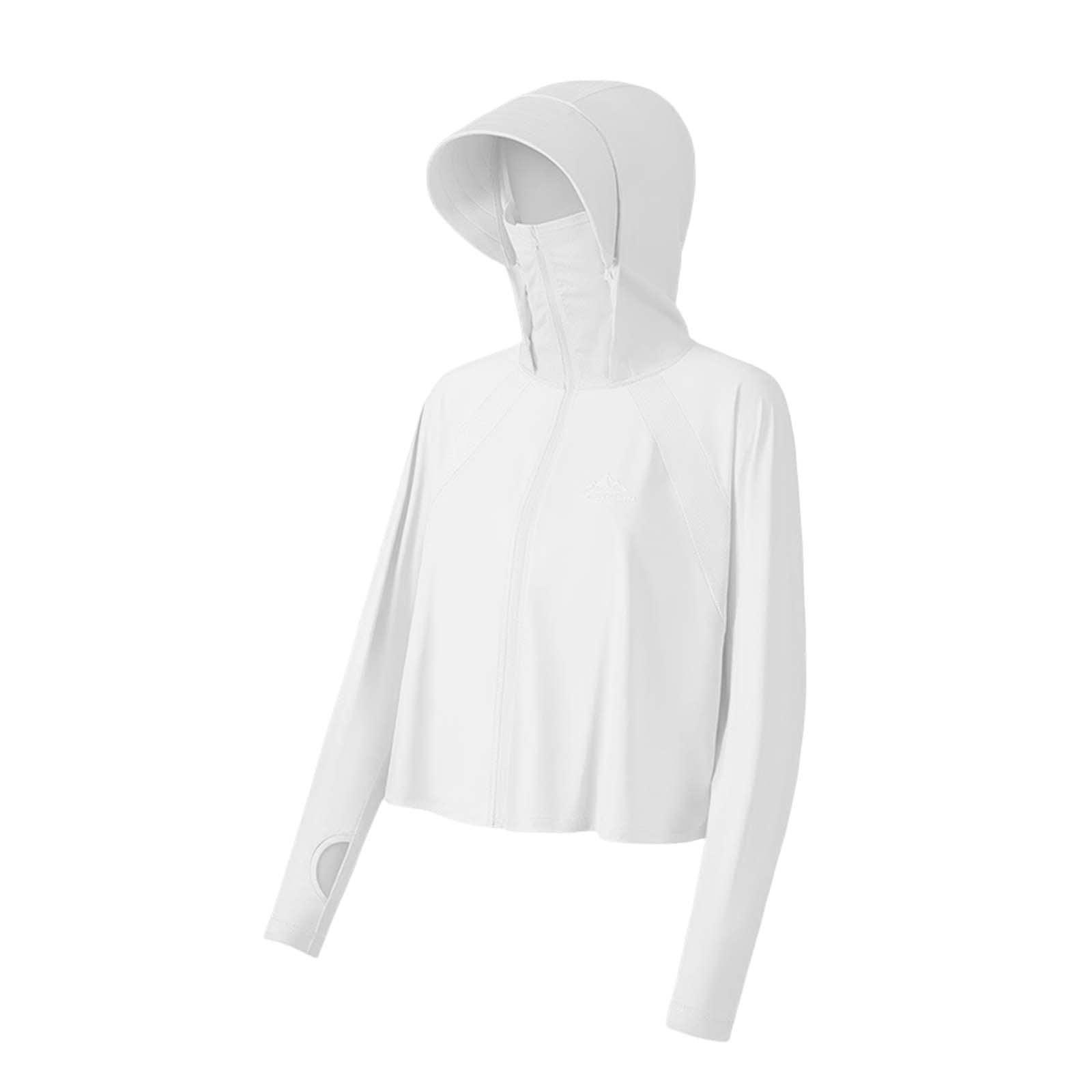 loom tree Long Sleeve Sun Shirts Sportswear Thin with Mask Quick Drying Fishing Hoodie White-picture-10