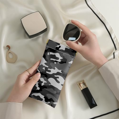 Image of 2 PCS Glasses Eyeglass Sunglasses Case Pouch Soft PU Leather Cute Aesthetic with Cleaning Cloth for Boys Men Man