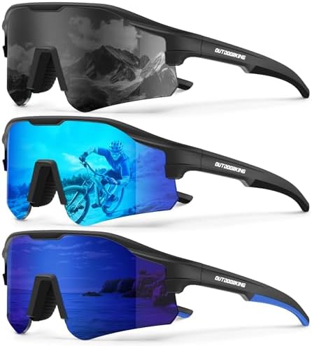 KALIYADI Mens-Sunglasses Polarized Running-Sunglasses: Sports Sunglasses Men Women UV400 Protection for Cycling Fishing