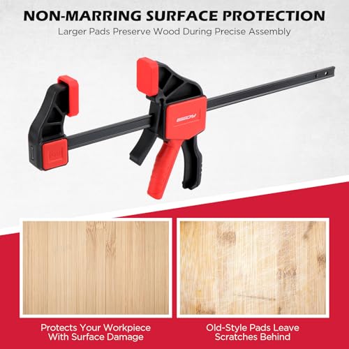 Image of 3-Piece 12 Inch Bar Clamps for Woodworking with Clamp Connector, 12 inch Quick-Release Wood Clamps with 150 LBS Load Limit, Trigger Clamp Set, One-Handed Clamps /Spreader Ideal for Woodworking DIY Projects