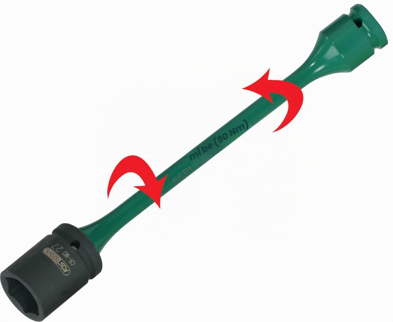KS Tools 515.1060 - Pack de 5 piezas con prolongadores de la barra de torsión, en maletín de plástico, 90-135Nm (tamaño: 1/2")