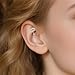 Ruifan 16g Rook Piercing Jewelry Titanium Internally Threaded Five CZ Ball Curved Barbell Eyebrow Tragus Helix Conch Lobe Labret Earrings Lip Rings Body Piercing Jewelry For Women Men 10mm