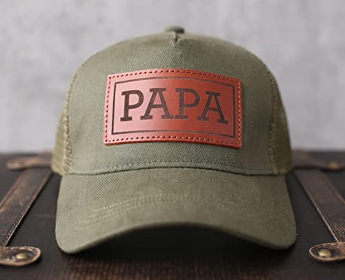 Image of Dad Hat Gift for Father's Day - New Grandpa Gift Trucker Hat for Dad Golf Hat with Custom Leather Patch