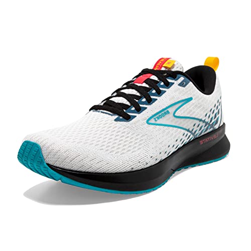 Brooks Levitate 5 Herren-Laufschuh, Weiß/Titan/Flamme, 44.5 EU