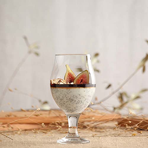 LAV 6x Clear 590ml Empire Craft Beer Glasses - Large Tulip Shaped Lager Ale Cider Drinking Pint Glass Goblet Cup Set with Stem